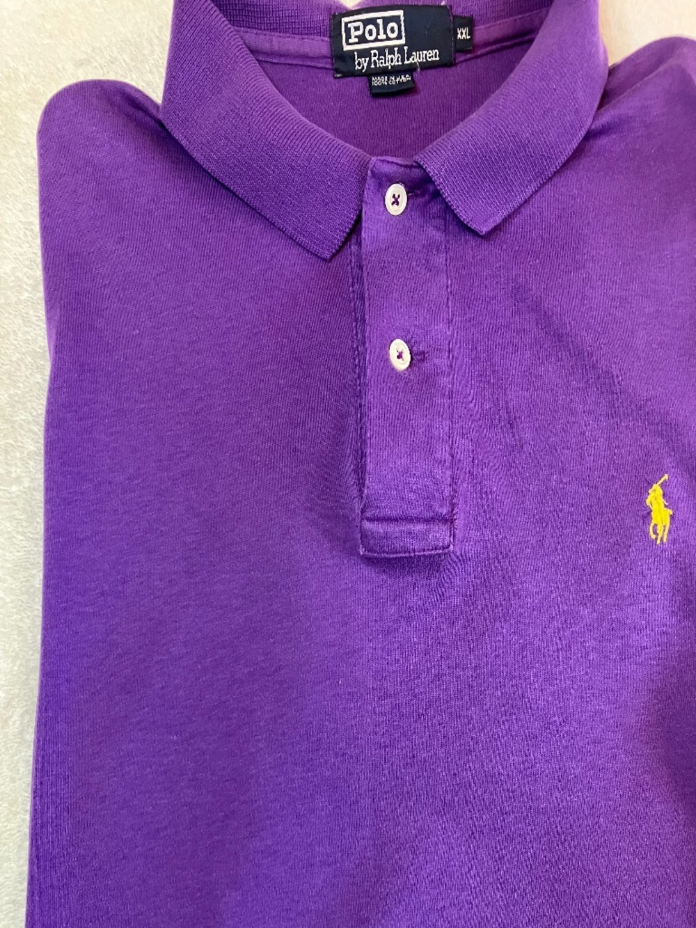 Polo by Ralph Lauren Men's XXL Summer Purple Polo (button hole worn)
